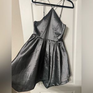 High Neck Silver Formal Dress